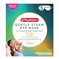 by Kao Gentle Steam Eye Mask, Citrus, Soothing Steam Eye Mask, Rejuvenates Eyes, Reduces Tension, 5 Count, Dermatologist and Ophthalmologist Tested