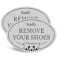 CARGEN Kindly Remove Your Shoes Oval Please Take Off Your Shoes No Shoes Sign Decal Sticker Home House Door Sign 3.8