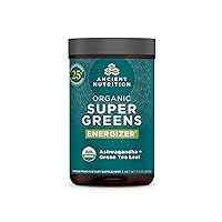 Supergreens Energizer Powder, Organic Superfood Powder with Caffeine, Made from Real Fruits, Vegetables and Herbs, for Digestive and Energy Support, 25 Servings, 7.5oz