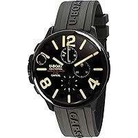 U-Boat capsoil Chrono 8109c Mens Analog Quartz Watch with Rubber Bracelet 8109C, Black