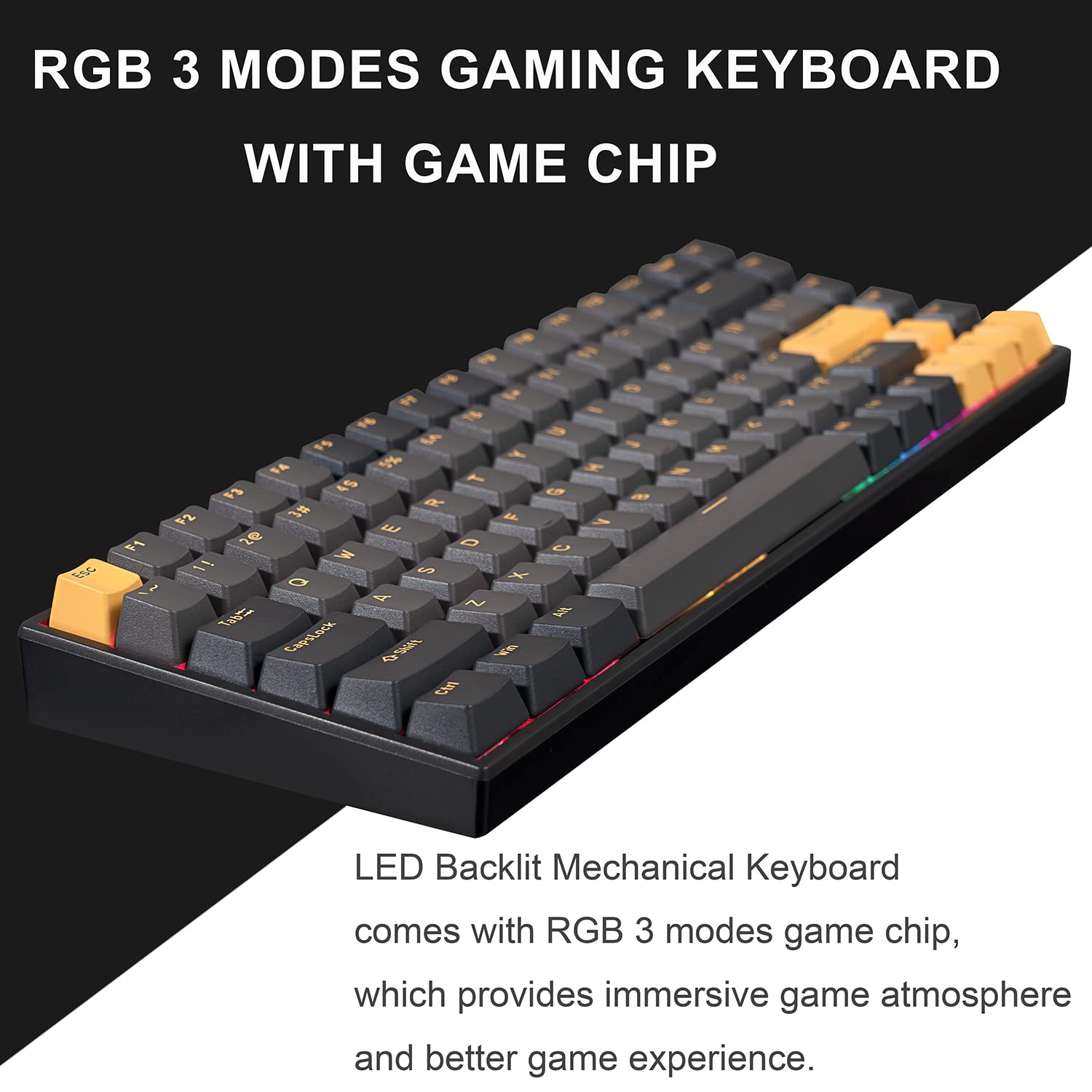 ONE METER 75% Wireless Mechanical Keyboard, Hot Swappable Mechanical Gaming Keyboard with Gateron G-Pro Switch and PBT Keycaps RGB LED Backlit