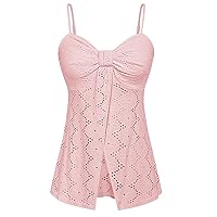 Belle Poque Women Eyelet Tank Tops Cute Dressy Casual Spaghetti Strap V Neck Summer Camisole Tops for Beach