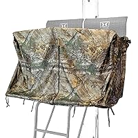 Hawk 2 Man Ladder Blind Kit, Durable Hunting Archery Concealing Camo 10' x 45