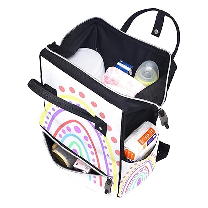 Colorful Baimbow of Polka Dots Diaper Bag Backpack Baby Nappy Changing Bags Multi Function Large Capacity Travel Bag