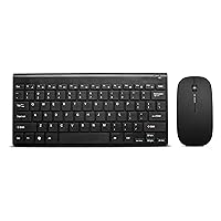 Wireless Keyboard and Mouse Combo, Compact Quiet Wireless Keyboard and Mouse Set 2.4G Ultra-Thin Sleek Design for Windows, Computer, Desktop, PC, Notebook, Laptop (GHKM07)