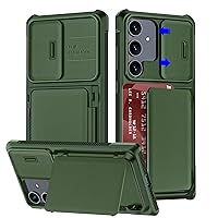 Vizvera for Samsung Galaxy S24+ Plus Case Wallet with 4 Cards Holder/Slide Camera Cover/Kickstand, Full Cover Protection Anti-Slip Shockproof Case for S24 Plus 6.7 Inch 2024-Green