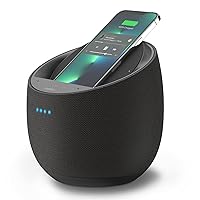 SOUNDFORM Elite Hi-Fi Smart Speaker + Charger (Alexa Voice-Controlled Bluetooth Speaker) Sound Technology By Devialet, Fast Wireless Charging for iPhone, Samsung Galaxy & More - Black