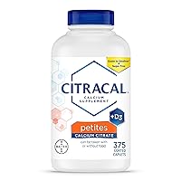 Citracal Petites, Highly Soluble, Easily Digested, 400 mg Calcium Citrate with 500 IU Vitamin D3, Bone Health Supplement for Adults, Relatively Small Easy-to-Swallow Caplets, 375 Count