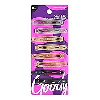 Goody Metal Contour Hair Snap Clips - 8 Count, Assorted Colors - Just Snap Into Place - Suitable for All Hair Types - Pain-Free Hair Accessories for Women and Girls - All Day Comfort