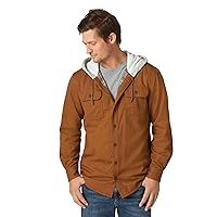 Wrangler Authentics Men's Hooded Flannel Lined Twill Shirt