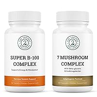 Organic 7 Mushroom Complex & B-100 B Vitamin Complex Vitality Bundle