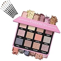 Lamora Eyeshadow Brush Set (Black) with Rose Smokey Eyeshadow Palette