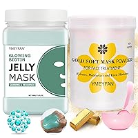 Jelly Mask for Facials Professional - Upgrade 24K Gold & Glowing Biotin Peel Off Face Masks Skincare for Glowing Resilience Anti-Aging, Hydrating Hydrojelly Facial Mask for Spa Day(17.6oz/Jar)