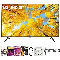 LG 50UQ7570PUJ 50 Inch 4K UHD Smart webOS TV Bundle with Premiere Movies Streaming + 37-100 Inch TV Wall Mount + 6-Outlet Surge Adapter + 2X 6FT 4K HDMI 2.0 Cable