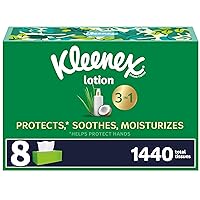 Kleenex Lotion Facial Tissues with Coconut Oil, 8 Flat Boxes, 180 Tissues Per Box, 3-Ply