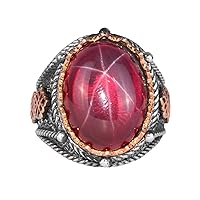 KAMBO 925 Solid Sterling Silver Ring, Real Natural Gemstone Ring For Men, Unique Ring
