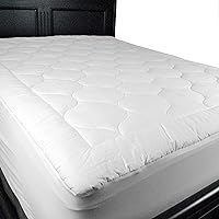 DII Plush Cotton Bed Covering Mattress Pad, Twin, White