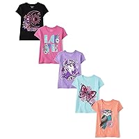 The Children's Place girls Assorted Short Sleeve Graphic T Shirt 5 Pack