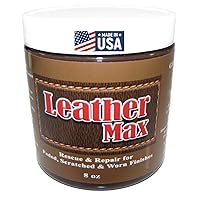 Leather Max Large Project 8 Ounce Jar Refinish for Your Furniture, Jacket, Sofa or Car Seat, Super Easy Instructions, Restore Any Material, Bonded, Pleather, Genuine (Cream)