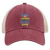 Spring A Reminder of How Beautiful Change Can Be-01 Hats for Womens Baseball Cap Funny Washed