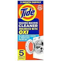 Washing Machine Cleaner by Tide, Washer Machine Cleaner with Oxi for Front and Top Loader Washer Machines, Deep Cleaning Residue & Odor Eliminator, 5 Month Supply (Packaging May Vary)