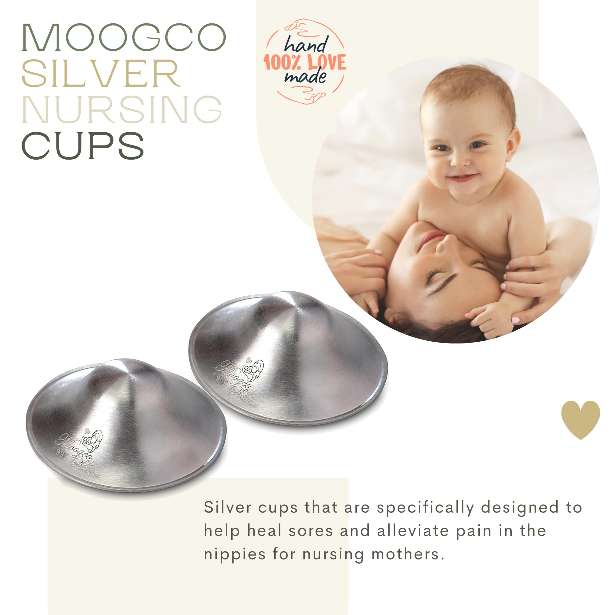 The Original Silver Nursing Cups Nipple Shields for Nursing