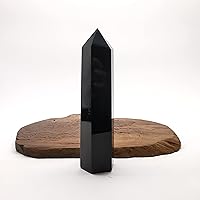 509g Natural Obsidian Crsytal Obelisk/Quartz Crystal Wand Tower Point Healing