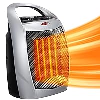 Antarctic Star Space Heater,1500W/750W ETL Certified Ceramic Small Heater with Thermostat,Electric Portable Heater Fan for Home Dorm Office Desktop and kitchen,SILVER