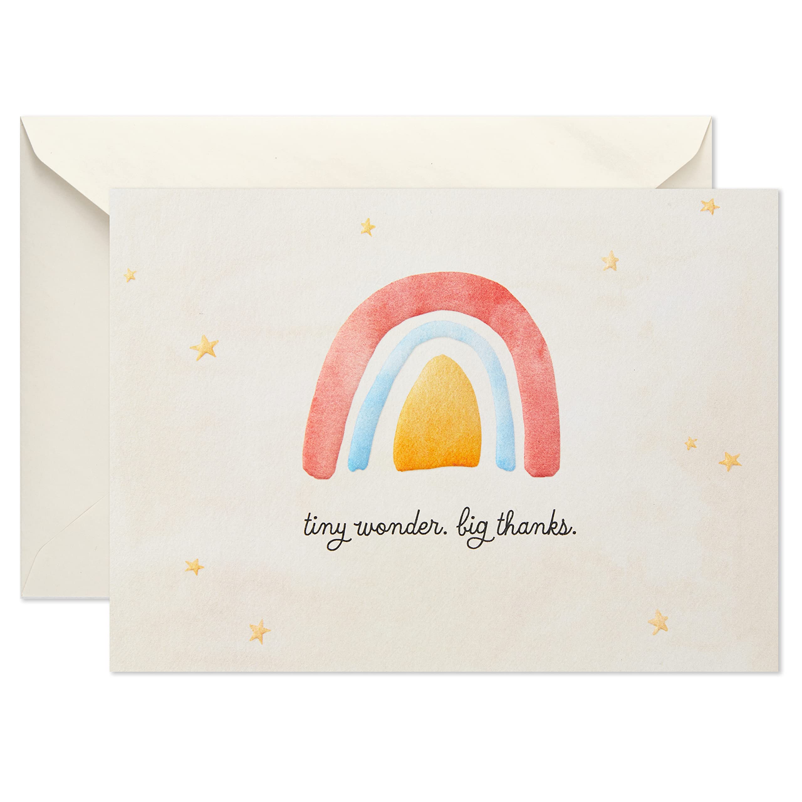 Hallmark Pack of Baby Shower Thank You Cards, Watercolor Rainbow (40 Cards and Envelopes)