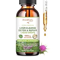 Liver Cleanse & Repair Liquid Drop for Digest, Immunity, Liver Supplement with Milk Thistle, Licorice, Cassia, & More, Non-GMO, 1Fl Oz 30 Days Supplement, (1 Pack)