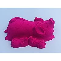 Vinh Truong 250g Moon Cake 3D Pig Mold with 2-Piglets mold Flower Nonstick Pastry Bath Bombs Jelly KHUON TRUNG THU 2 HEO CON(250g - 2 piglets)