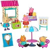 Peppa Pig & Friends Sweet Day Ice Cream Toy Playset, 13 Pieces - Includes Character Figures, Accessories & Bonus Mystery Friend - Toy Gift for Kids - Ages 2+