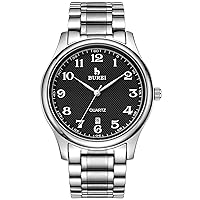BUREI Women's Stainless Steel Quartz Watch Business Women Watches Arabic Numerals Watch with Date