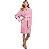 Seven Apparel Hotel Spa Collection Herringbone Textured Plush Robe, Bright Pink - 00179
