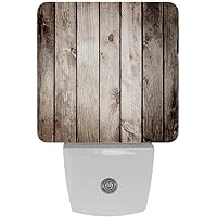 Wooden Board Wall Texture Night Light (Plug-in), Smart Dusk to Dawn Sensor Warm White LED Nightlights for Hallway Bedroom Kids Room Kitchen Hallway, 2 Packs