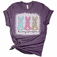 Bunny Season Easter Shirts for Women Bella Graphic Tee