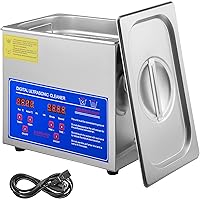 Ultrasonic Cleaner with Digital Timer & Heater, Professional Ultra Sonic Jewelry Cleaner, Stainless Steel Heated Cleaning Machine for Glasses Watch Rings Small Parts Circuit Board (3L)