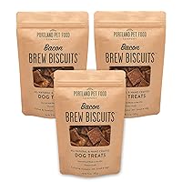 CRAFTED BY HUMANS LOVED BY DOGS Portland Pet Food Company Brew Biscuit Dog Treats (3 x 5 oz Bags Multipack) – Bacon Flavor –All Natural, Human-Grade, USA-Sourced and Made