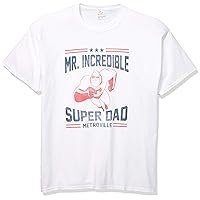 Disney Men's Mr. Incredible Super Dad T-Shirt, White, XX-Large