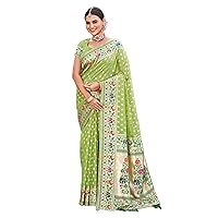 Traditional Indian Wear Paithani Silk With Beautiful Look Saree & Blouse Muslim Sari 5204