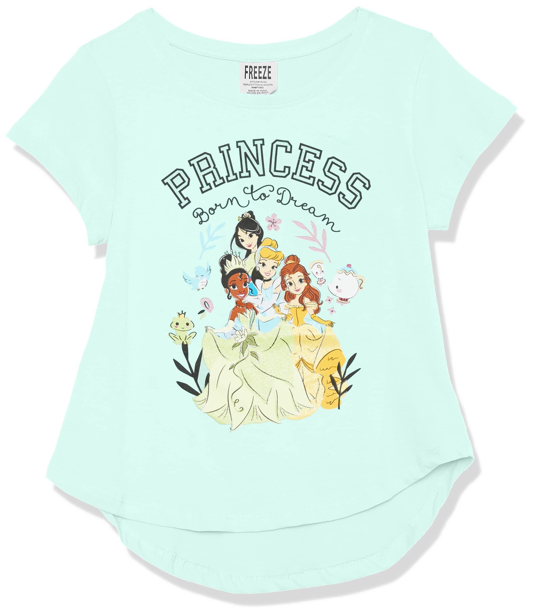 Disney Princess Girls T-Shirt-Cinderella, Belle, Tiana