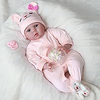 Reborn Baby Dolls Girl - 22 Inch Lifelike Newborn Dolls, Realistic Dolls with Soft Vinyl, Looks Like Real Life Baby with Bunny Suits for 3+