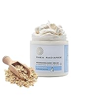 Shea Radiance Nourishing Body Cream with Colloidal Oatmeal | Hydrating Moisturizer for Sensitive Skin | Gentle Hydration with Long Lasting Moisture | Unscented 8 oz