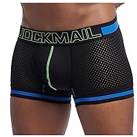 UOFOCO Sexy Men's Thong Underwear G String Athletic Supporters Mesh Breathable Active Thongs Jockstrap for Men Black Large