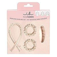 invisibobble Handle with Curl Heatless Curling Set 3 pc- For Heat-Free Bouncy, Natural Waves- Ideal for Long, Thick Hair Types- Heatless Hairstyling- Overnight Heatless Curls and Waves