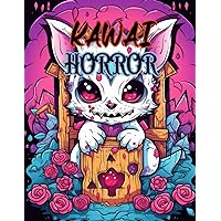 Cute Kawai Horror Coloring Book: Chibi Cute Horror Gothic Book For Stress Relief (French Edition)