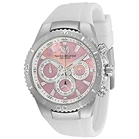 TechnoMarine TM-220076 Sea Manta Pink Mother of Pearl Chronograph Dial White Silicone Band Women's Watch