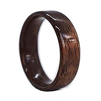 classic walnut wood ring - bentwood ring - gemstone ring - beautiful wood ring - wedding rings