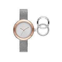 DKNY Women's Sasha Stainless Steel Dress Watch and Top Ring Gift Set