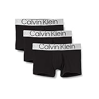 Calvin Klein Men's 3 Pack Reconsidered Steel Trunks, Black, L